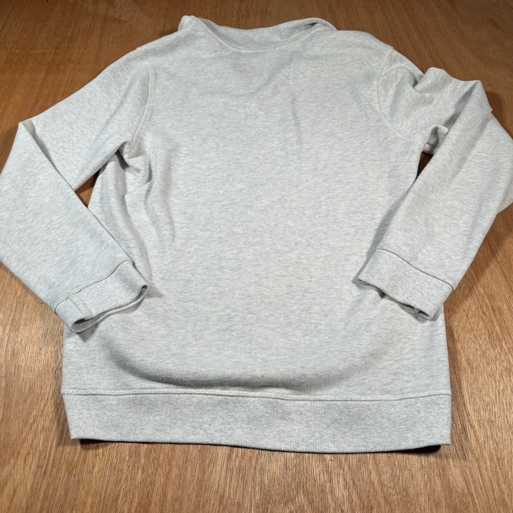 Charles River Pullover Men M Gray Quarter Zip Heathered Cotton Blend Sweatshirt - Picture 2 of 12